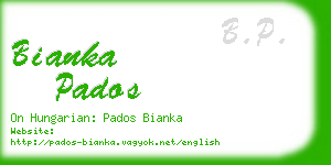 bianka pados business card